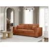 Image de Canapé droit fixe 3 places BELAMI en velours côtelé - Terracotta - L231 x P93 x H86cm - LOUNGITUDE