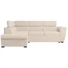 Image de Canapé dangle gauche 4 places PAOLA convertible avec coffre en velours côtelé - Beige - L252 x P188 x H76cm - LOUNGITUDE
