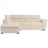 Image de Canapé d'angle paola convertible avec coffre en velours côtelé - angle gauche - beige PAOLA