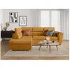 Image de Canapé dangle gauche 4 places PAOLA convertible avec coffre en velours côtelé - Jaune - L252 x P188 x H76cm - LOUNGITUDE