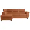 Image de Canapé d'angle paola convertible avec coffre en velours côtelé - angle gauche - terracotta PAOLA