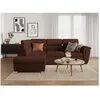 Image de Canapé dangle gauche 4 places PAOLA convertible avec coffre en velours côtelé - Marron - L252 x P188 x H76cm - LOUNGITUDE