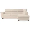 Image de Canapé dangle droit 4 places PAOLA convertible avec coffre en velours côtelé - Beige - L252 x P188 x H76cm - LOUNGITUDE