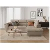 Image de Canapé dangle droit 4 places PAOLA convertible avec coffre en velours côtelé - Taupe - L252 x P188 x H76cm - LOUNGITUDE