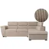 Image de Canapé d'angle paola convertible avec coffre en velours côtelé - angle droit - taupe PAOLA