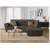 Image de Canapé dangle droit 4 places PAOLA convertible avec coffre en velours côtelé - Gris - L252 x P188 x H76cm - LOUNGITUDE