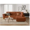 Image de Canapé dangle droit 4 places PAOLA convertible avec coffre en velours côtelé - Terracotta - L252 x P188 x H76cm - LOUNGITUDE
