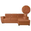 Image de Canapé d'angle paola convertible avec coffre en velours côtelé - angle droit - terracotta PAOLA