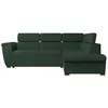 Image de Canapé dangle droit 4 places PAOLA convertible avec coffre en velours côtelé - Vert foncé - L252 x P188 x H76cm - LOUNGITUDE