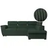 Image de Canapé d'angle paola convertible avec coffre en velours côtelé - angle droit - vert foncé PAOLA