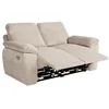 Image de Canapé de relaxation électrique ROSS 2 places en velours côtelé - Beige - L160 x P100 x H102cm - LOUNGITUDE