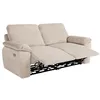 Image de Canapé de relaxation électrique ROSS 3 places en velours côtelé - Beige - L200 x P100 x H102cm - LOUNGITUDE