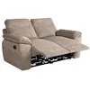 Image de Canapé de relaxation manuel ROSS 2 places en velours côtelé - Taupe - L160 x P100 x H102cm - LOUNGITUDE
