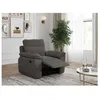 Image de Fauteuil de relaxation manuel ROSS en velours côtelé - Gris - L101 x P100 x H102cm - LOUNGITUDE