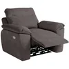Image de Fauteuil de relaxation électrique ROSS en velours côtelé - Gris - L101 x P100 x H102cm - LOUNGITUDE
