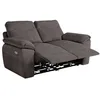 Image de Canapé de relaxation électrique ROSS 2 places en velours côtelé - Gris - L160 x P100 x H102cm - LOUNGITUDE
