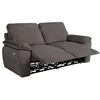 Image de Canapé de relaxation électrique ROSS 3 places en velours côtelé - Gris - L200 x P100 x H102cm - LOUNGITUDE