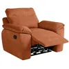 Image de Fauteuil de relaxation manuel ROSS en velours côtelé - Terracotta - L101 x P100 x H102cm - LOUNGITUDE