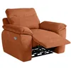 Image de Fauteuil de relaxation électrique ROSS en velours côtelé - Terracotta - L101 x P100 x H102cm - LOUNGITUDE