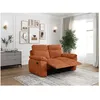 Image de Canapé de relaxation manuel ROSS 2 places en velours côtelé - Terracotta - L160 x P100 x H102cm - LOUNGITUDE