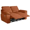 Image de Canapé de relaxation électrique ROSS 2 places en velours côtelé - Terracotta - L160 x P100 x H102cm - LOUNGITUDE