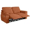 Image de Canapé de relaxation électrique ROSS 3 places en velours côtelé - Terracotta - L200 x P100 x H102cm - LOUNGITUDE