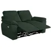 Image de Canapé de relaxation électrique ROSS 2 places en velours côtelé - Vert foncé - L160 x P100 x H102cm - LOUNGITUDE