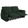 Image de Canapé de relaxation manuel ROSS 3 places en velours côtelé - Vert foncé - L200 x P100 x H102cm - LOUNGITUDE