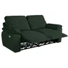 Image de Canapé de relaxation électrique ROSS 3 places en velours côtelé - Vert foncé - L200 x P100 x H102cm - LOUNGITUDE