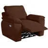 Image de Fauteuil de relaxation électrique ROSS en velours côtelé - Marron - L101 x P100 x H102cm - LOUNGITUDE