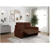 Image de Canapé de relaxation manuel ROSS 2 places en velours côtelé - Marron - L160 x P100 x H102cm - LOUNGITUDE