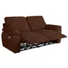 Image de Canapé de relaxation électrique ROSS 3 places en velours côtelé - Marron - L200 x P100 x H102cm - LOUNGITUDE