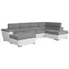 Image de Canapé panoramique convertible avec 2 coffres paola en tissu et simili - blancgris PAOLA