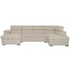 Image de Canapé panoramique convertible avec 2 coffres PAOLA en tissu - Beige - L3205 x P188 x H76cm - LOUNGITUDE