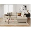 Image de Canapé dangle droit convertible 4 places PAOLA avec coffre en tissu - Beige - L252 x P188 x H76cm - LOUNGITUDE