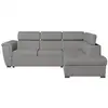 Image de Canapé d'angle droit convertible 4 places paola avec coffre en tissu - gris clair PAOLA