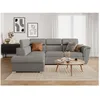 Image de Canapé dangle gauche convertible 4 places PAOLA avec coffre en tissu - Gris clair - L252 x P188 x H76cm - LOUNGITUDE
