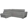 Image de Canapé d'angle gauche convertible 4 places paola avec coffre en tissu - gris clair PAOLA