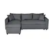 Image de Canapé d'angle 4 places convertible et réversible maria avec coffre en tissu - gris foncé MARIA