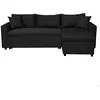 Image de Canapé dangle 4 places convertible et Réversible MARIA avec Coffre en simili/microfibre - Noir - L227 x P146 x H81cm - LOUNGITUDE