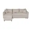 Image de Canapé d'angle 4 places convertible et réversible maria avec coffre en tissu - beige MARIA