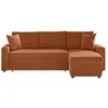 Image de Canapé dangle 3 places MARIA réversible convertible avec coffre en velours côtelé - Terracotta - L227 x P146 x H81cm - LOUNGITUDE