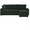 Image de Canapé dangle 3 places MARIA réversible convertible avec coffre en velours côtelé - Vert foncé - L227 x P146 x H81cm - LOUNGITUDE