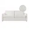 Image de Canapé convertible express 3 places agathe en tissu bouclette - matelas 13cm - blanc - 140x190cm AGATHE