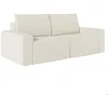 Image de Canapé droit fixe 2 places ROMANE en tissu Easy Clean antitache - Beige