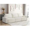 Image de Canapé droit fixe 3 places ROMANE en tissu Easy Clean antitache - Beige