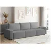 Image de Canapé droit fixe 3 places ROMANE en tissu Easy Clean antitache - Gris