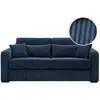 Image de Canapé convertible express 3 places esio couchage quotidien 140x190cm en velours côtelé - bleu foncé ESIO