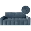 Image de Canapé silvio convertible express 3 places couchage 140x190cm matelas 13cm tissu chenille bleu foncé SILVIO