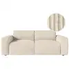 Image de Canapé paco convertible 3 places couchage quotidien 140x190cm matelas 17cm velours côtelé beige PACO